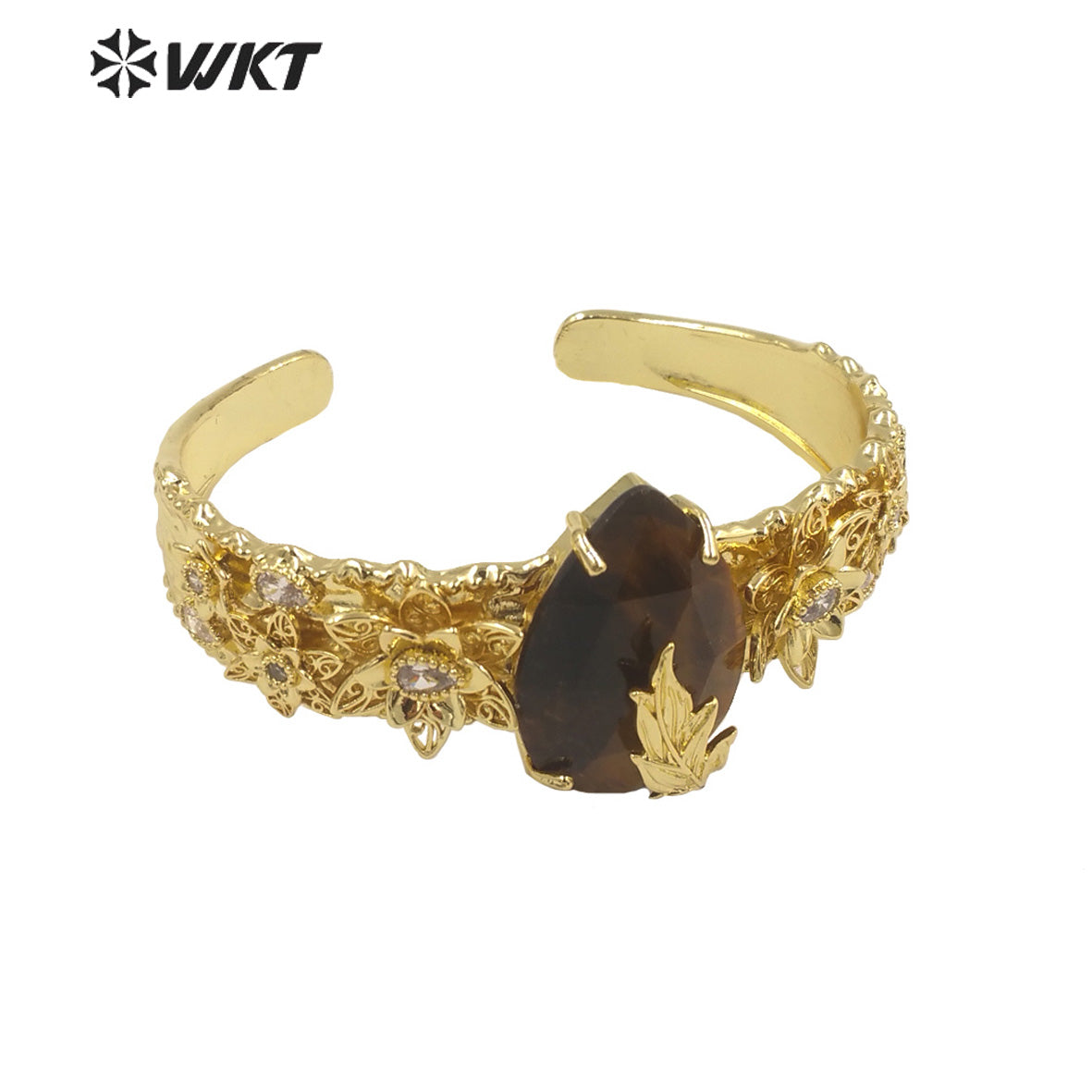 WT-B641 WKT Lovely Fashion Drop Design Trendy Gift for Women Gemstone C Shaped Natural Colorful Gemstone Bracelets
