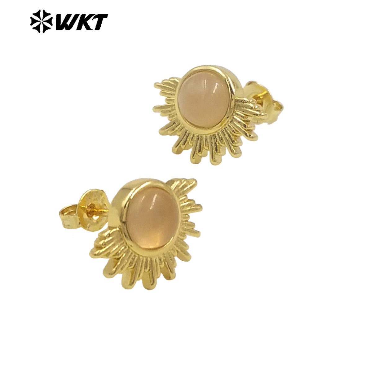WT-E773 New Design Wholesale Natural Round Gemstone Multi-Colored Women's Earring Studs As Daily Jewelry and Birthday Gifts