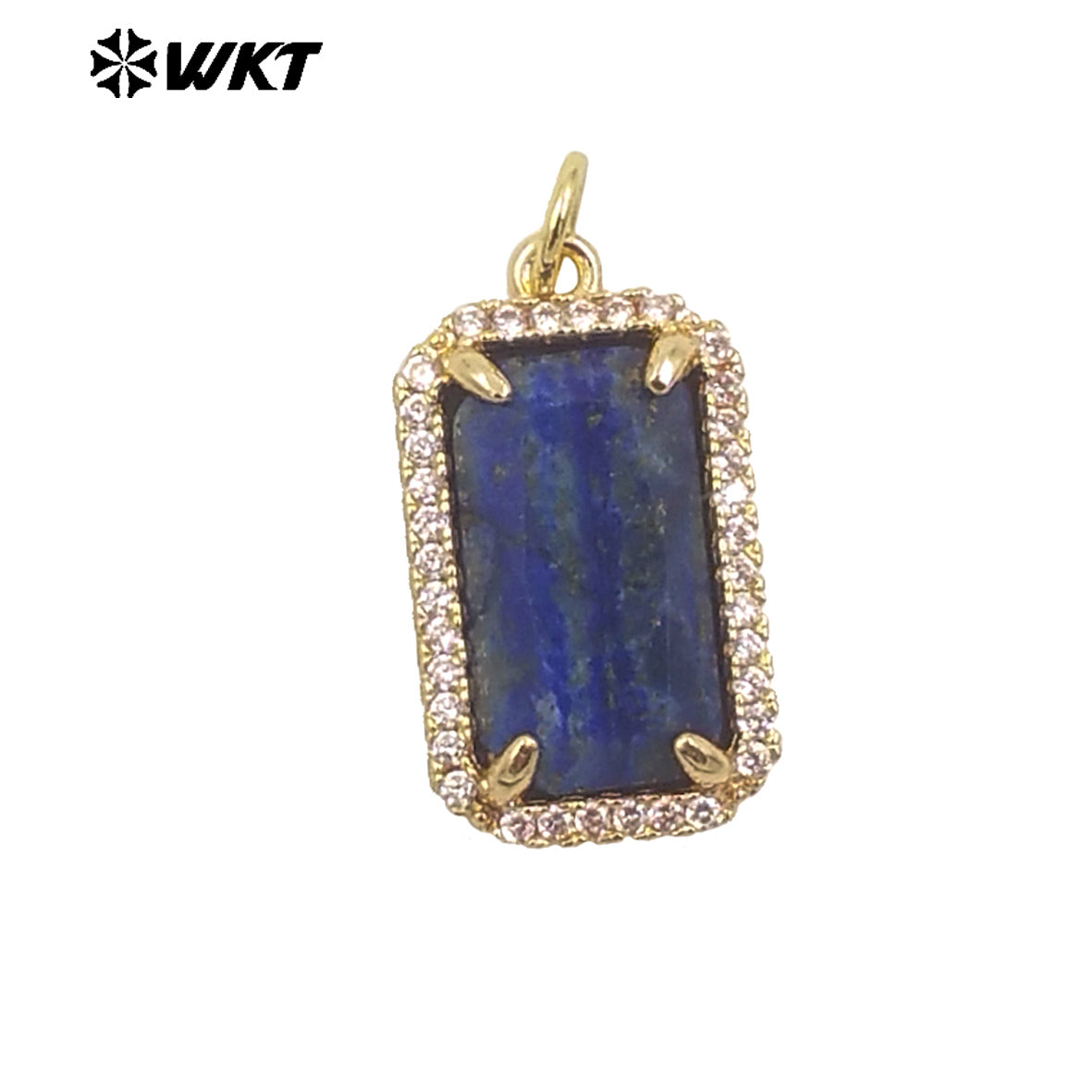 WT-P1973 Wholesale Fashion Gold Plated Cubic Zircon With Prong Setting Long Square Sun Stone Lady Jewelry Pendants