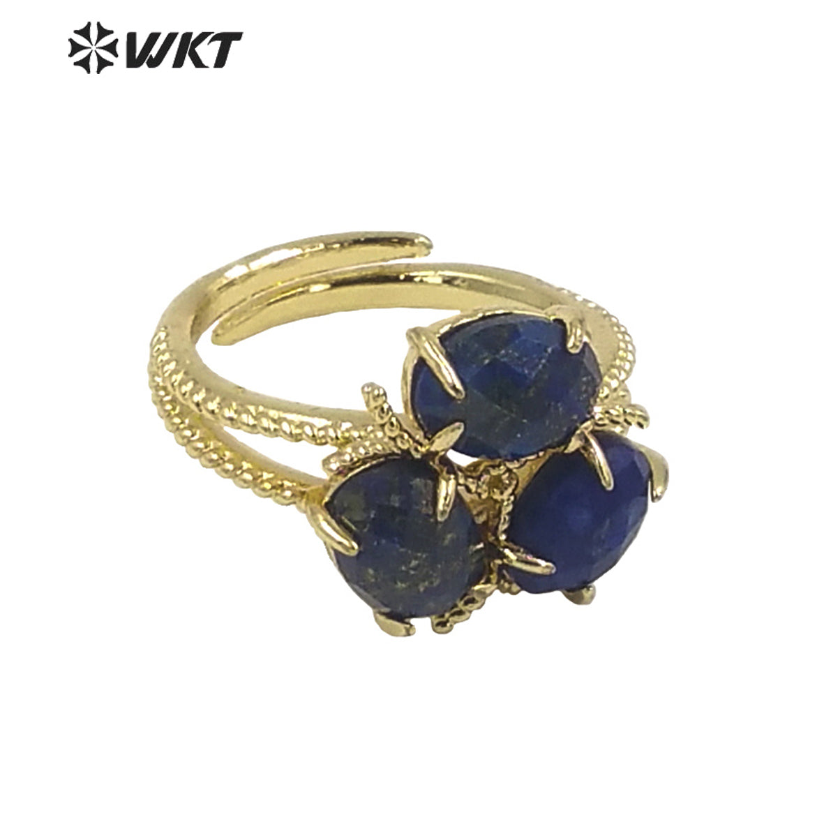WT-R484 WKT Fashion Design Trendy Gift for Women Colorful Flower Shaped High Quality Gorgeous Natural Gemstone Stone Ring