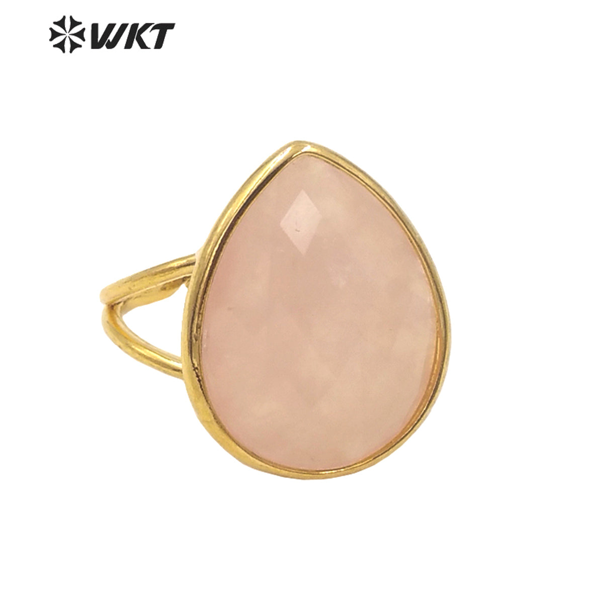 WT-R505 Gorgeous Big Drop Stone Amazonite Tiger Eye and Labradorite 18K Gold Plated Gemstone Women Birthday Ring