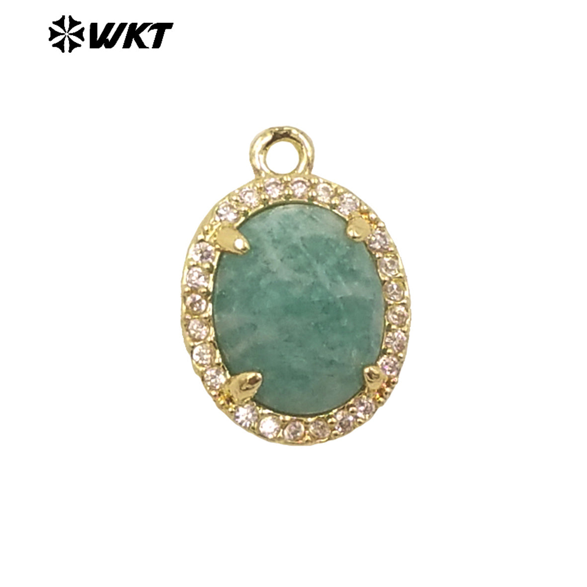 WT-P1991 on Sale Stylish Little Zircon Set With Multiple Gemstone 18K Gold Plated Round Unisex Pendant As Daily Dress and Gift