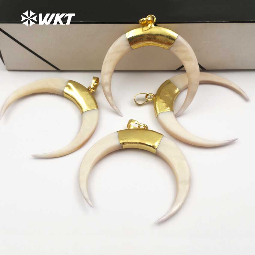 WT-P1235 WKT Latest Fashion Jewelry for Women Jewelry Decoration Crescent Shape White Shell Pendant