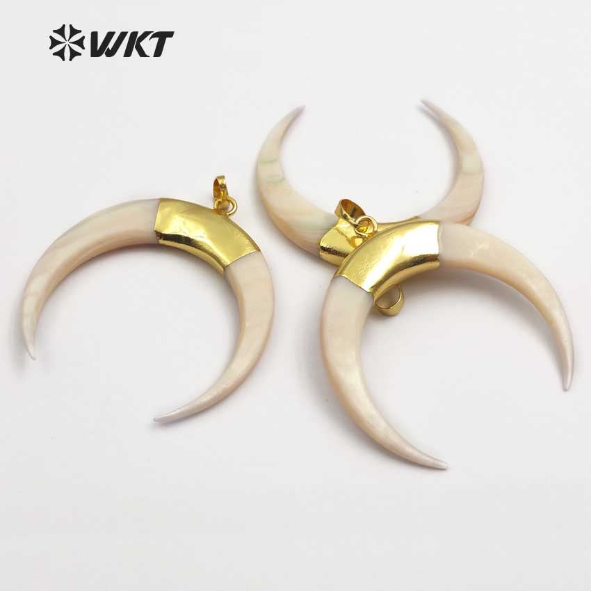 WT-P1235 WKT Latest Fashion Jewelry for Women Jewelry Decoration Crescent Shape White Shell Pendant