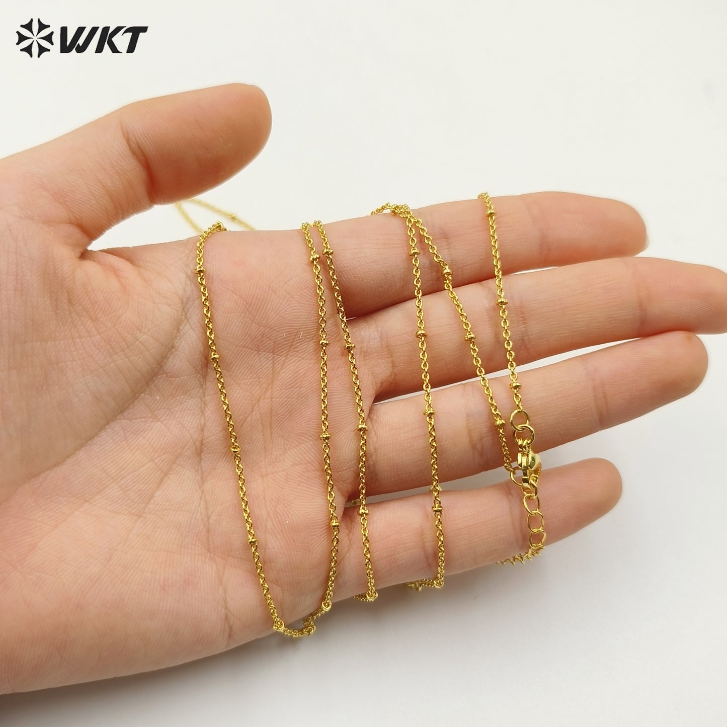 WT-BFN026 WKT Best Lovely Style Chain Necklace Men Women Gold Color Long Jewelry for Party Gift Collar Choker Beads Chain
