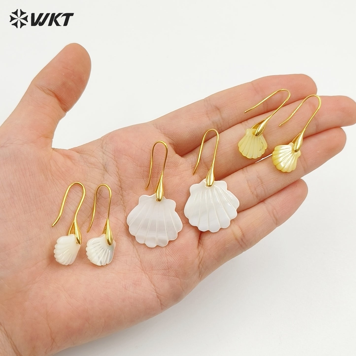 WT-MPE161 Newest Summer Holiday Style Elegant Vintage Women Scallop Shell Dangle Earrings For Sea Travel