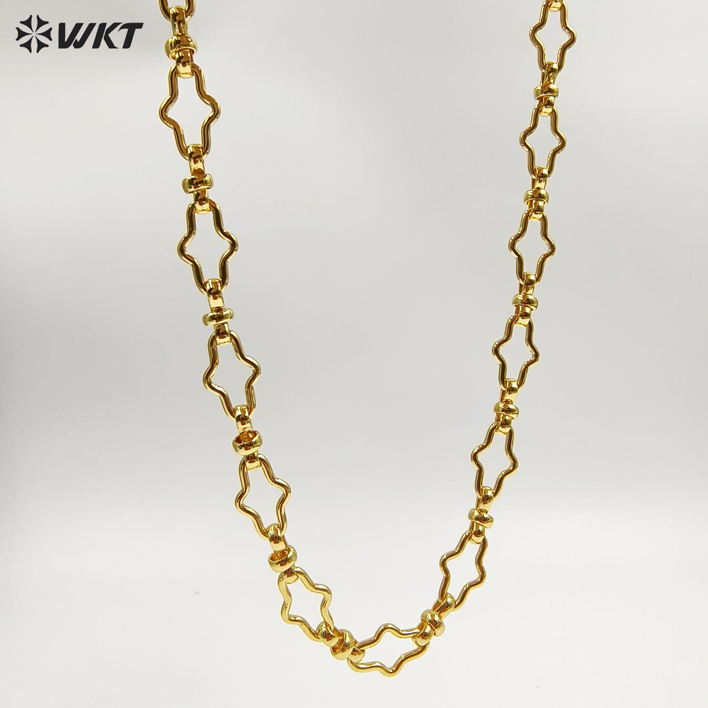WT-BC263 Newest Sales Fashion Style Cross Shape Chain Yellow Brass With Gold Plated For Women Jewelry Handmade Wholesale