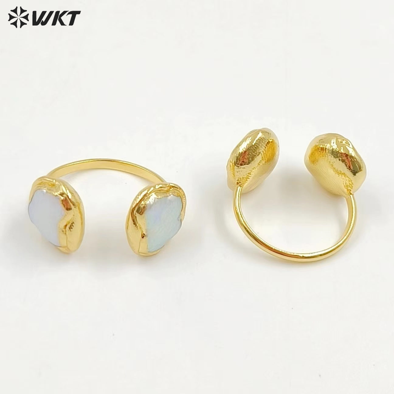 WT-MPR029 Stylish and Charming Simple Ring Natural Pearl Adjustable Rings Wire Wrap Shape for Women Gifts Pearl Ring