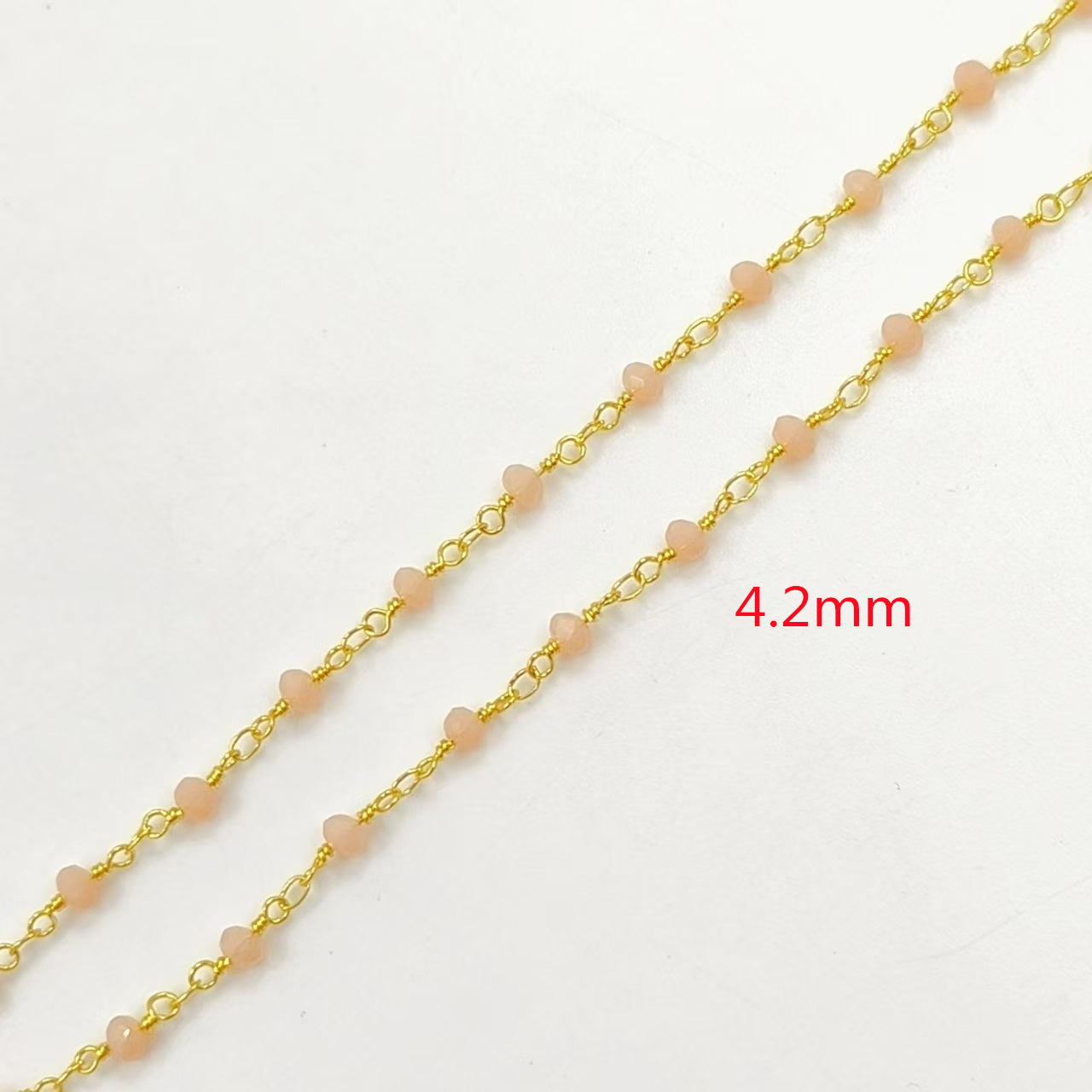 WT-BFN042 Wholesale 3mm Faceted Natural Gemstone Beads Necklace 16inch Long Resist Tarnishable Chain Necklace in 18k Gold Plated