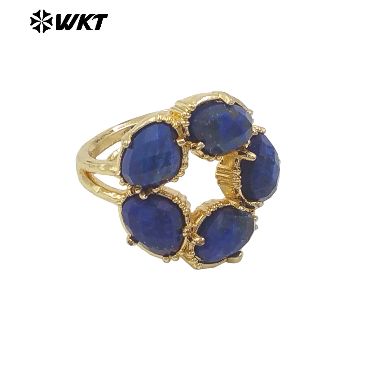 WT-R528 Wholesale New Colorful Gemstone Made Assemble Flower Stone Women Ring With Claw Setting for Anniversary