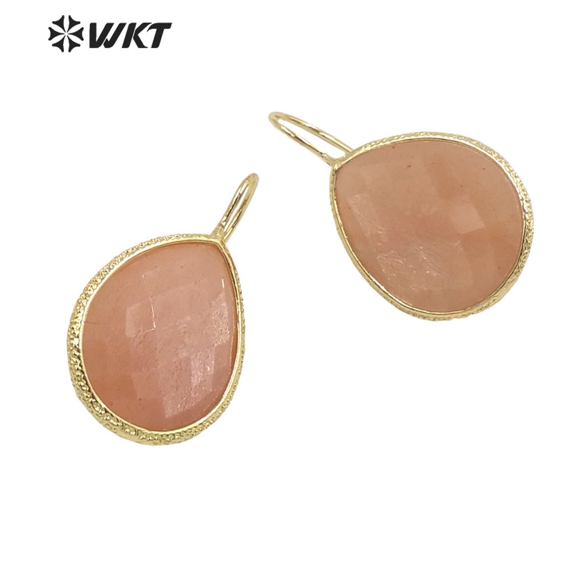 WT-E711 Amazing Newest Design Precious Natural Gemstone Waterdrop Earrings Fashion Gold Women Drop Hoop Earrings for Birthday