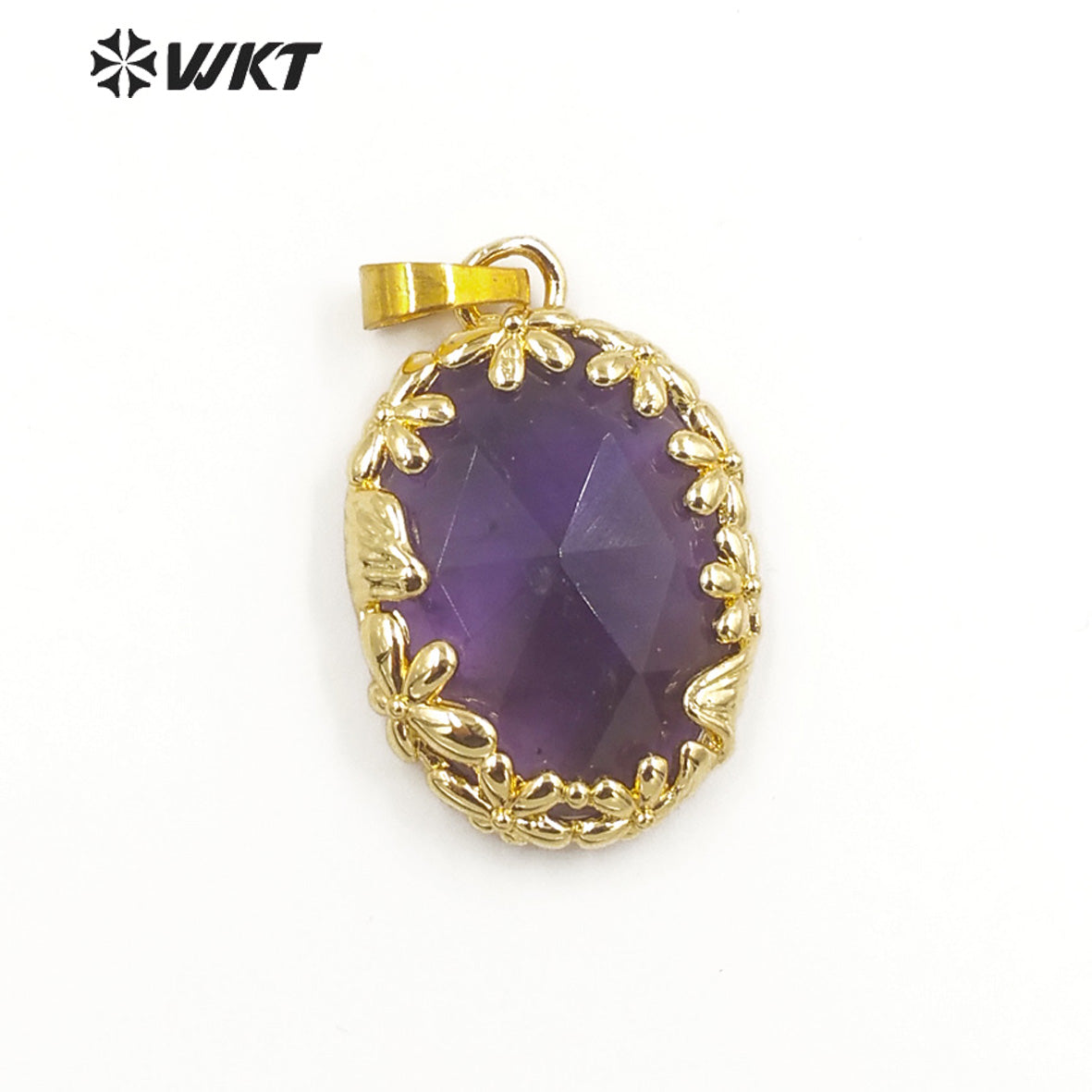 WT-P1919 Fashion Design Trendy New Precious Colorful Stone Oval Amazonite Amethyst Gemstone Pendants