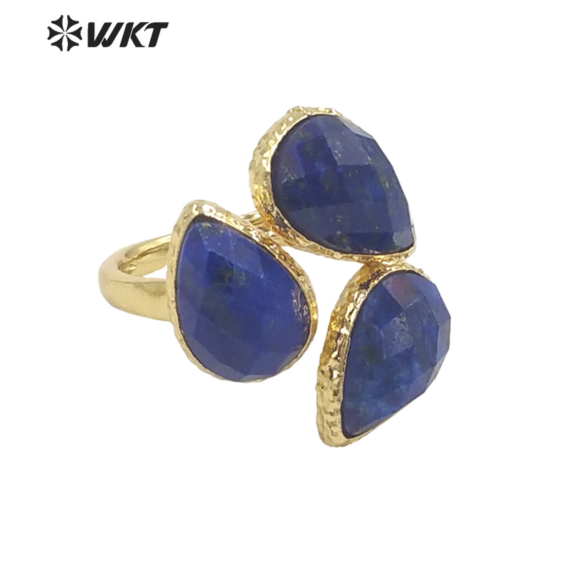 WT-R492 WKT Fashion Design Drop Shaped Gift for Women Colorful High Quality Gorgeous Natural Gemstone Stone Ring