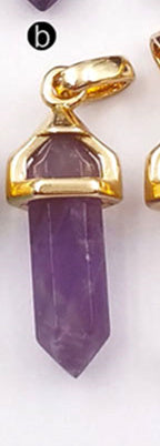 WT-P1387 Wholesale 5pcs Trendy Natural Elegant in 24k Gold Electroplated for Women Jewelry Making Crystal Stone Pendant