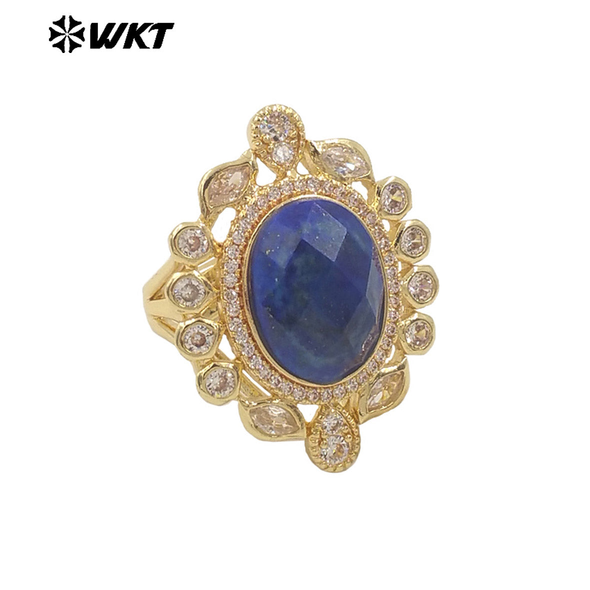 WT-MR028 Newest Summer Design Fashionable Royal Court Style Precious Women Adjustable Natural Stone Zircon Wedding Ring
