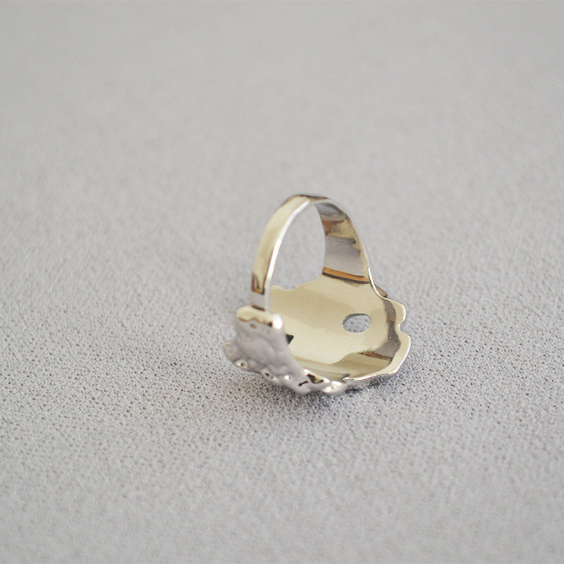 WT-R359 European Style Vintage Irregular Women Rings Exclusive Design Convex Texture Adjustable Finger Rings Female Gift lava