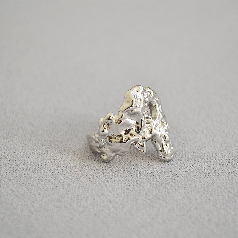 WT-R359 European Style Vintage Irregular Women Rings Exclusive Design Convex Texture Adjustable Finger Rings Female Gift lava