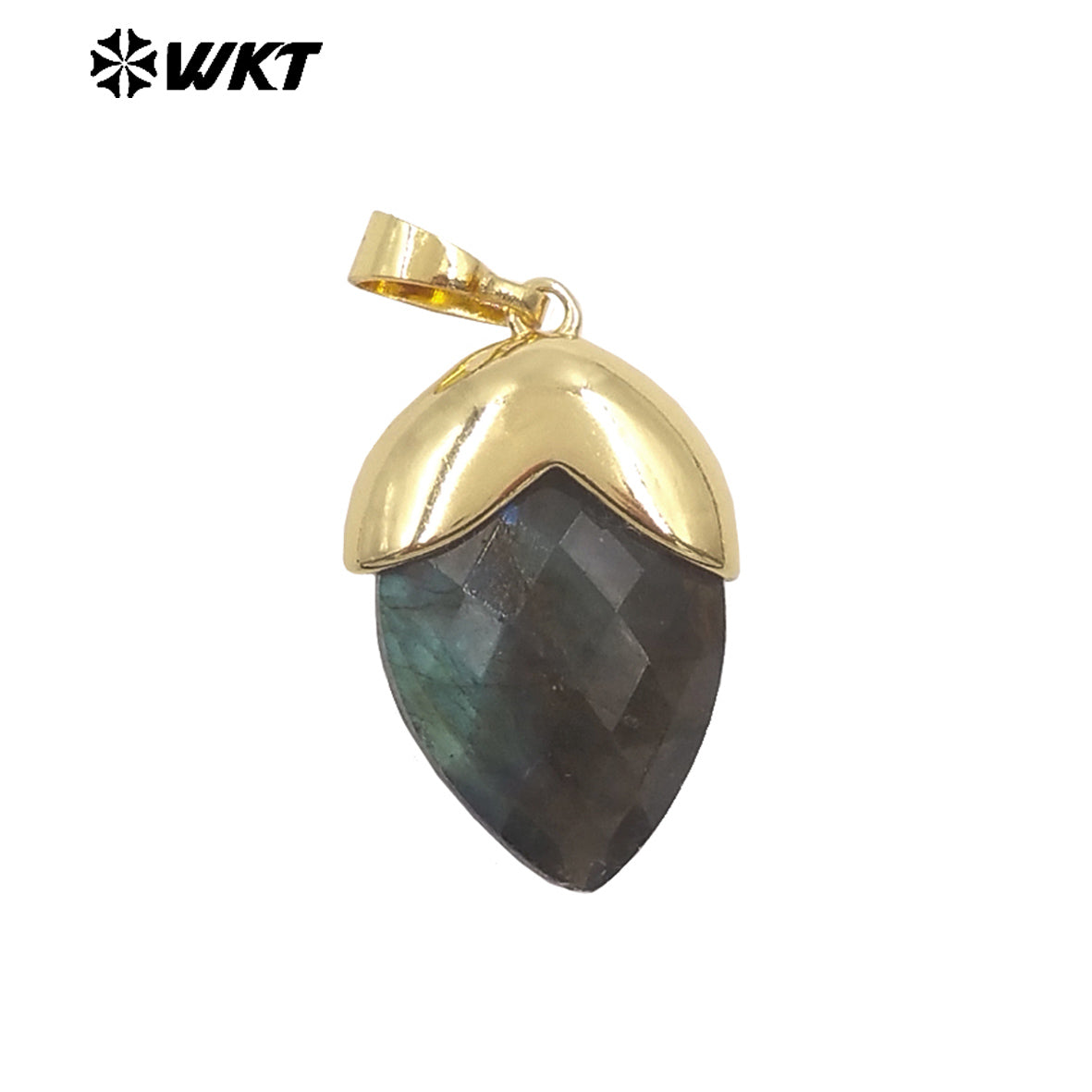 WT-P2016 High Quality Gold Plated Multi Color Natural Gemstones Labradorite Tiger Eye Stone Pendants For Jewelry DIY Accessories