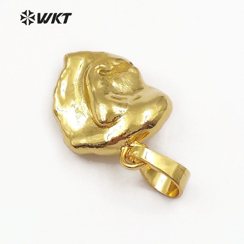 WT-P1409 Simple Design Irregular Shape Pearl for Women Jewelry Making Full Gold Electroplated Natural Baroque Pearl Pendant
