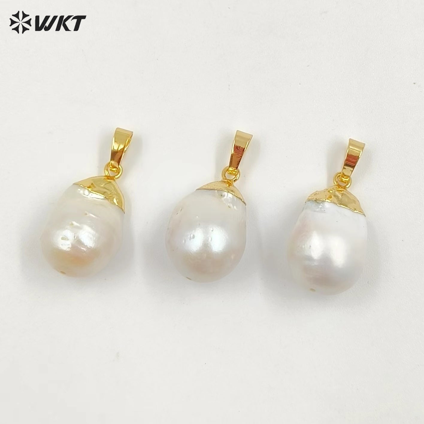 WT-P1085 Amazing Gorgeous Natural Freshwater Baroque Pearl Pendants With 18k Real Gold Plated on Top Fashion Jewelry Charms