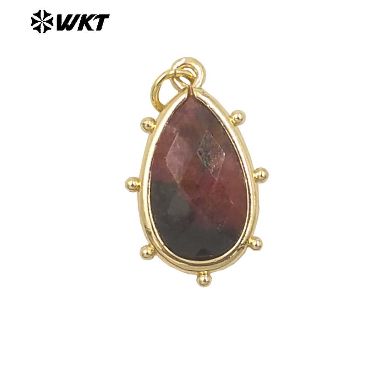 WT-P1974 Wholesale Fashion Tiny Gold Plated Teardrop Natural Faceted Precious Gemstone Lapis Attractive Eye Charms