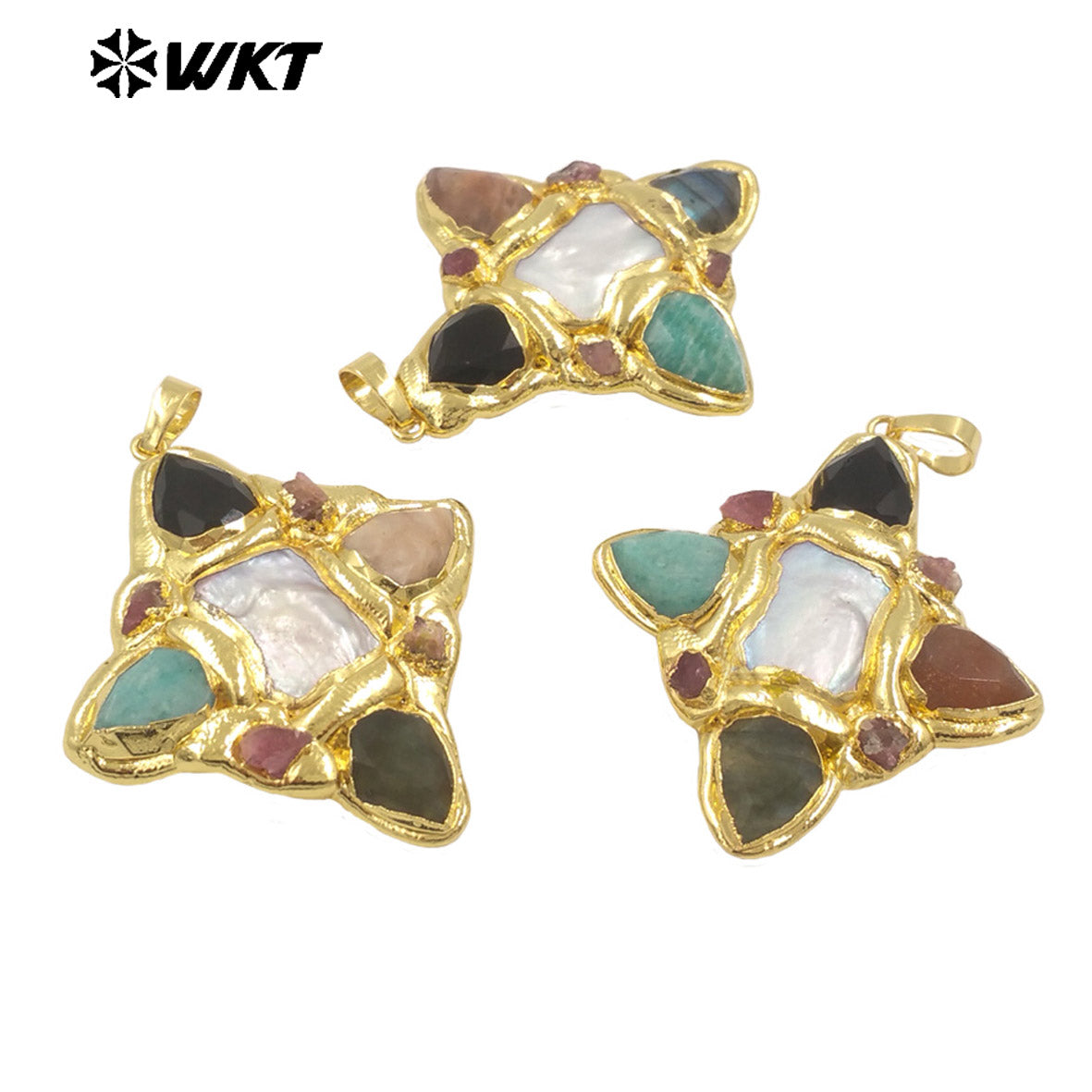 WT-JP379 Amazing New Design Popular Diamond Cross Shape With Natural Pear Stone and Pearl Made Jewelry Pendants for Necklace
