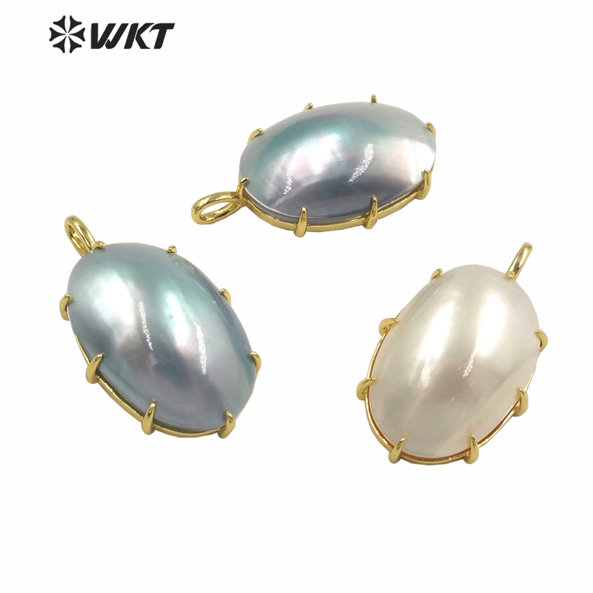 WT-JP350 WKT Classic Vintage Hot Selling Natural Mabe Shell Luxury Scallop Accessory ForNecklace Pendants