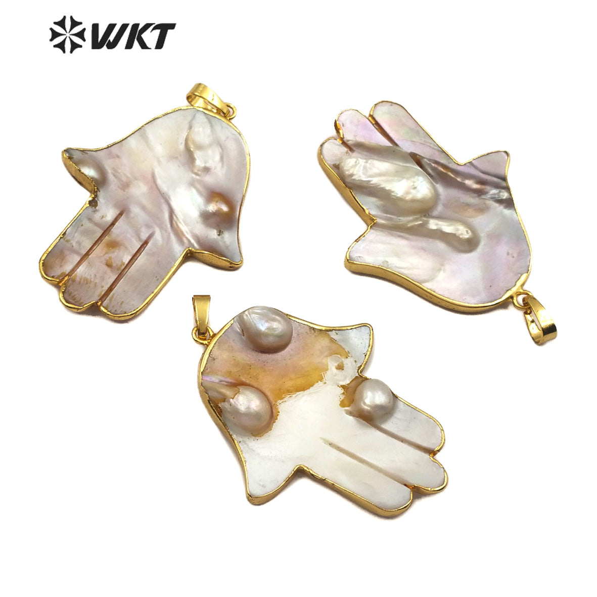 WT-JP140 Wholesale New Arrival Unique Natural Pearl Pendant Jewelry for Woman Pendant in 18K Gold Plated Mother of Pearl Pendant