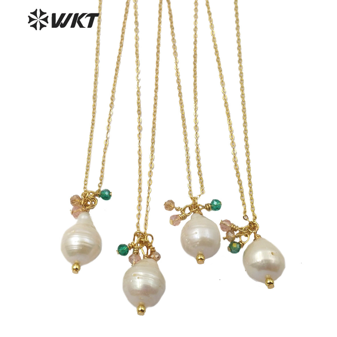 WT-JN108 New Arrival Natural Pearl Necklace and Color Beads Women Stylish Charm Jewelry Pearl Necklace in Stock