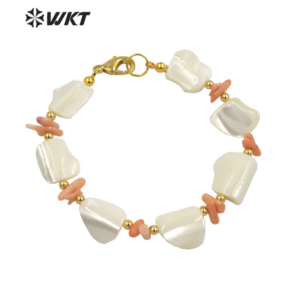 WT-MPB082 Summer Jewelry Natural Shell Beads Design Bracelets Vintage Women Vintage Mixture Shell Bracelet for Party