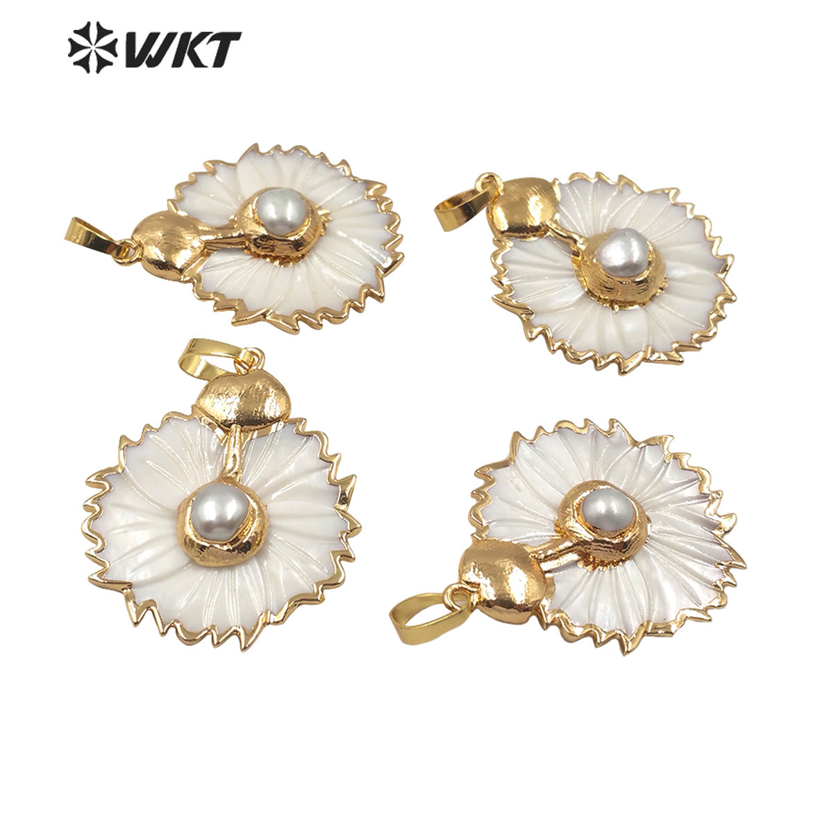 WT-JP173 Wholesale Natural Shell Pendant Flower Shape Shell Pendant Women Fashion Charm New Jewelry Pendant