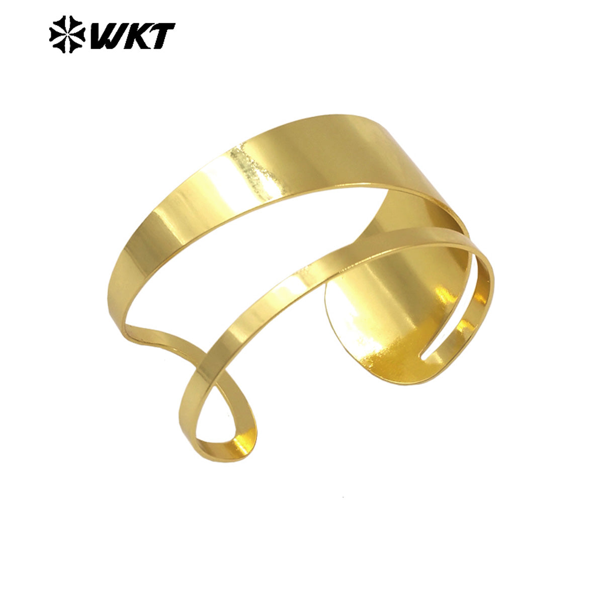 WT-B666 Uniquely Designed Adjustable 18k Real Gold Plated Natural Yellow Brass Bracelet Can Be a Special Gift for Men or Women