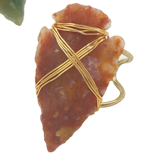 WT-R391 WKT 2022 Hot Style Vintage Ring Indian Agates Ring Natural Stone for Women New Trend Jewelry Ring Party