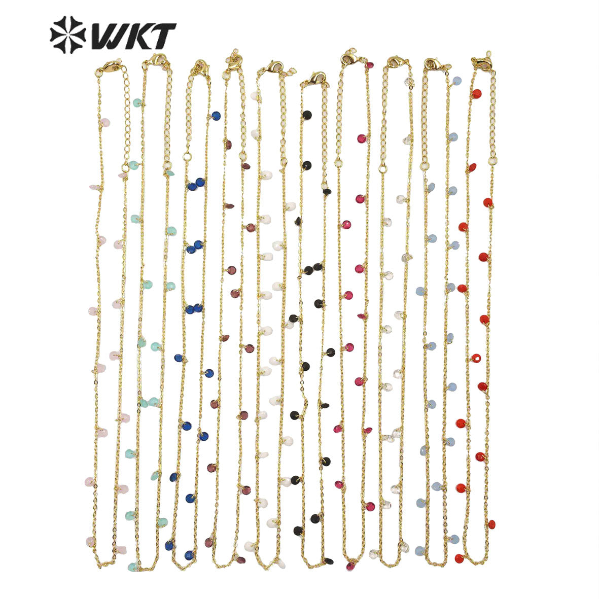 WT-N1203 Women Fashion 4mm Crystal Beads Necklace Hot Sale Jewelry New Arrival Crystal Beads Chain