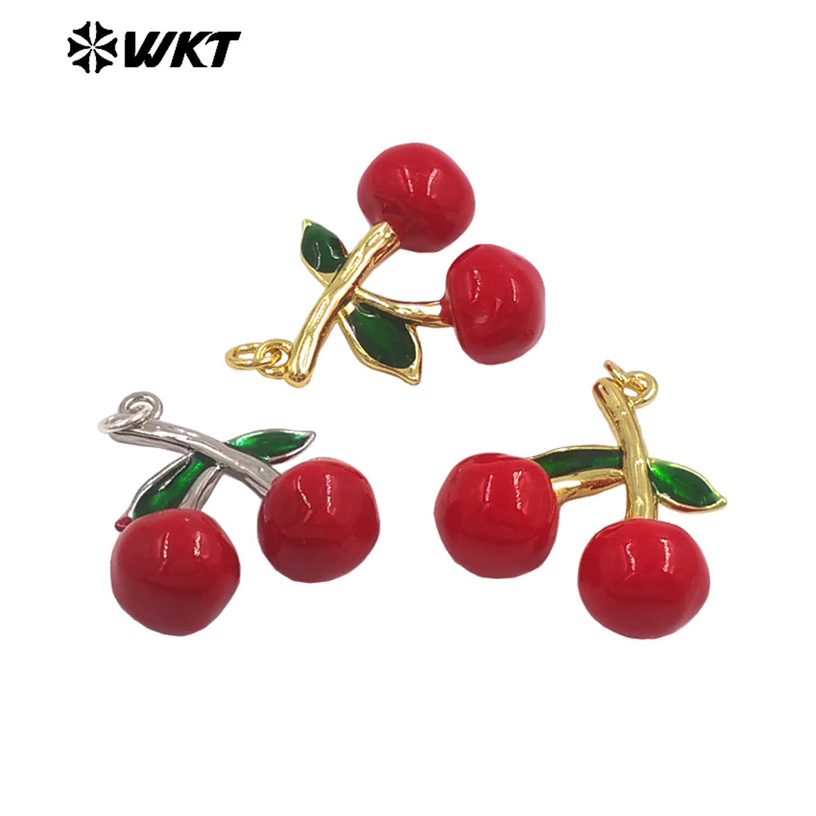 JFE155 Lovely Design Double Cherries Little Pendant Silver Gold Plated Ladies Jewelry Accessory for Handmade Good Quality