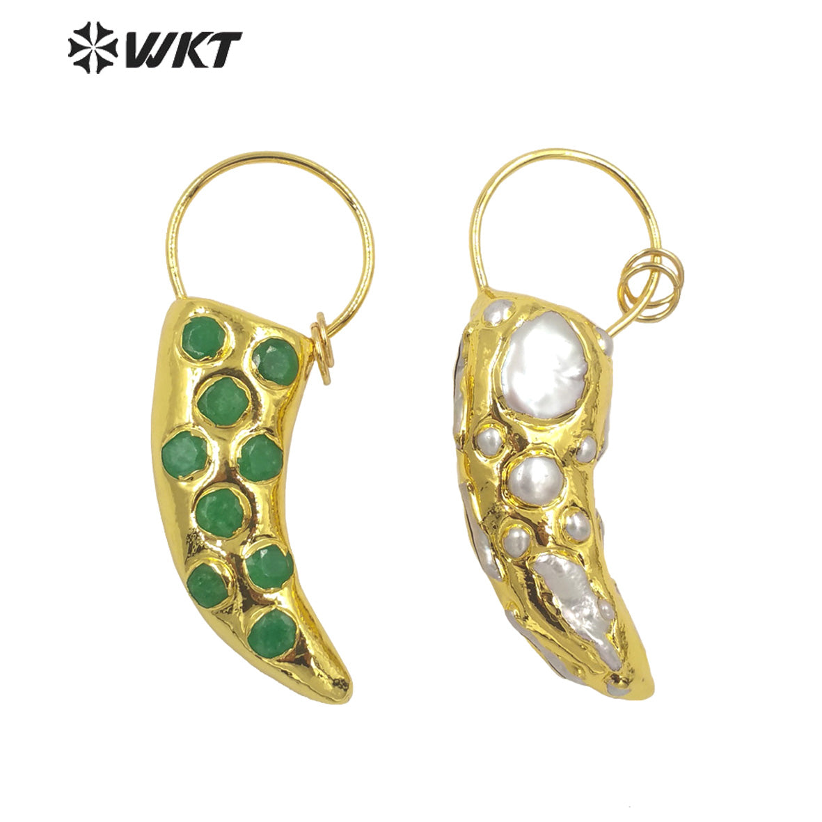 WT-JP296 Design Vintage Pearl Jade Pendant Elegant Pendant with 18k Real Gold Plated Women Pearl Pendant