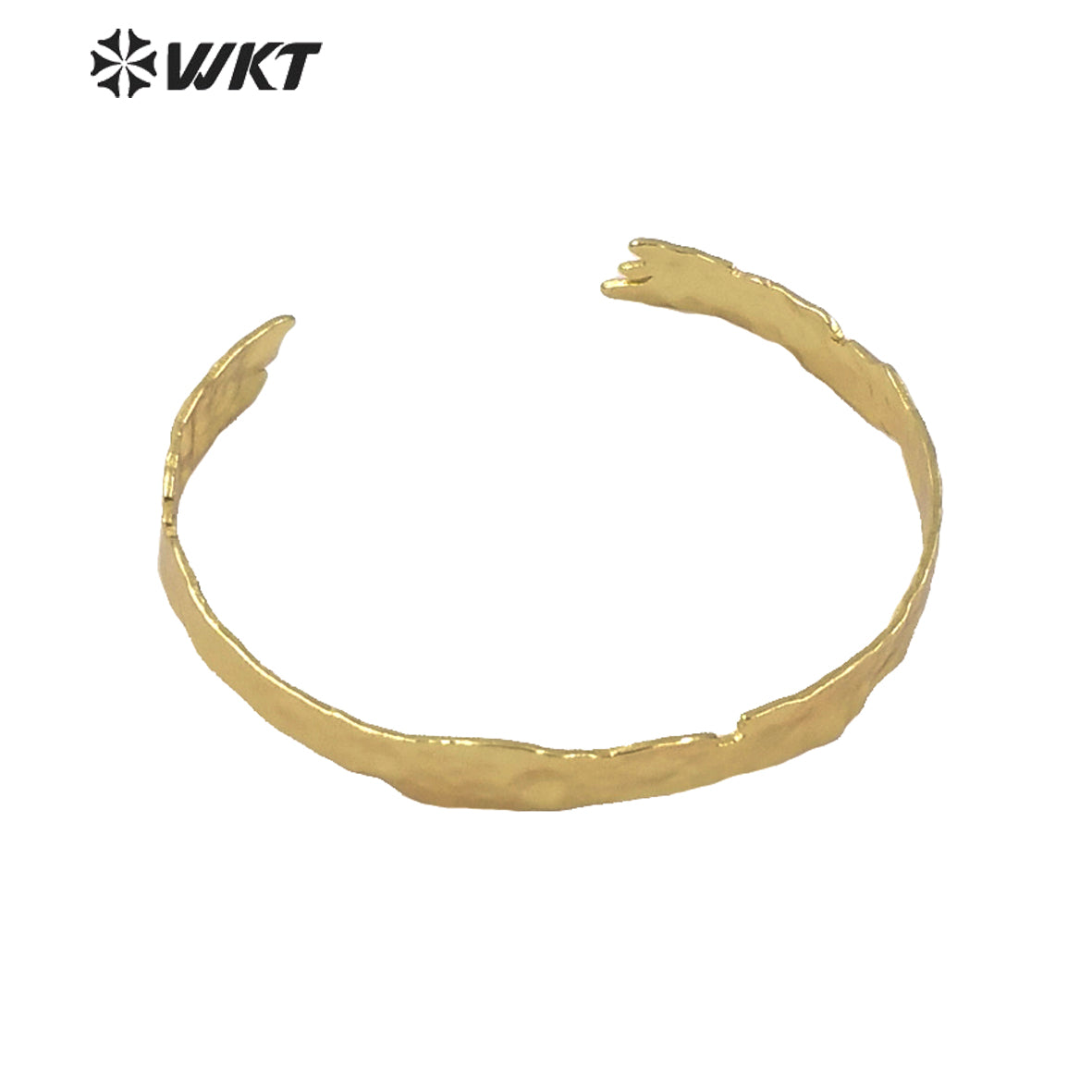WT-B560 WKT Tiny Simple Gold Electroplated lava Bangle Most Popular Irregular Metal Brass Women Bangle Is Open Size