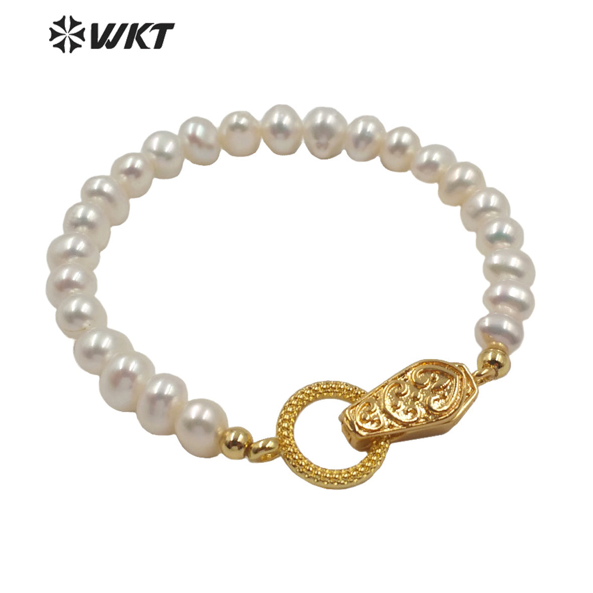 WT-MPB002 Wholesale Freshwater Pearl Beads Magnetic Clasp Bracelet White Pearl Bracelet Lady Elegant Jewelry Pearl Bracelet