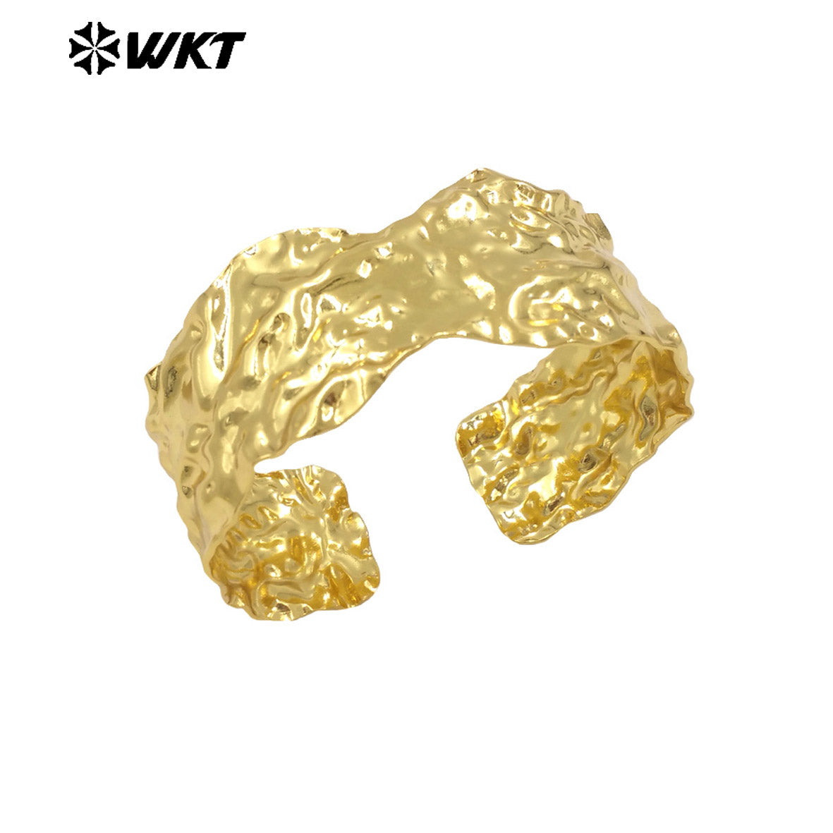 WT-B667 Explosive Models Beautiful Adjustable 18K Gold Plated Natural Yellow Brass Bangle for Daily Decoration and Birthday Gift