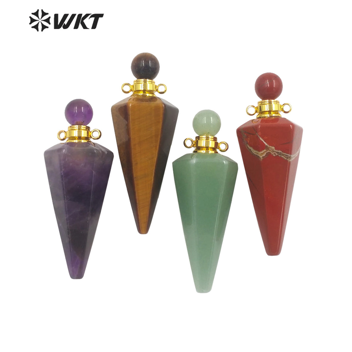 WT-P1842 Destinctive Big Healing Spirit Point Stone Pendant Precious Gemstone Made Bullet Point Pendants for Necklace