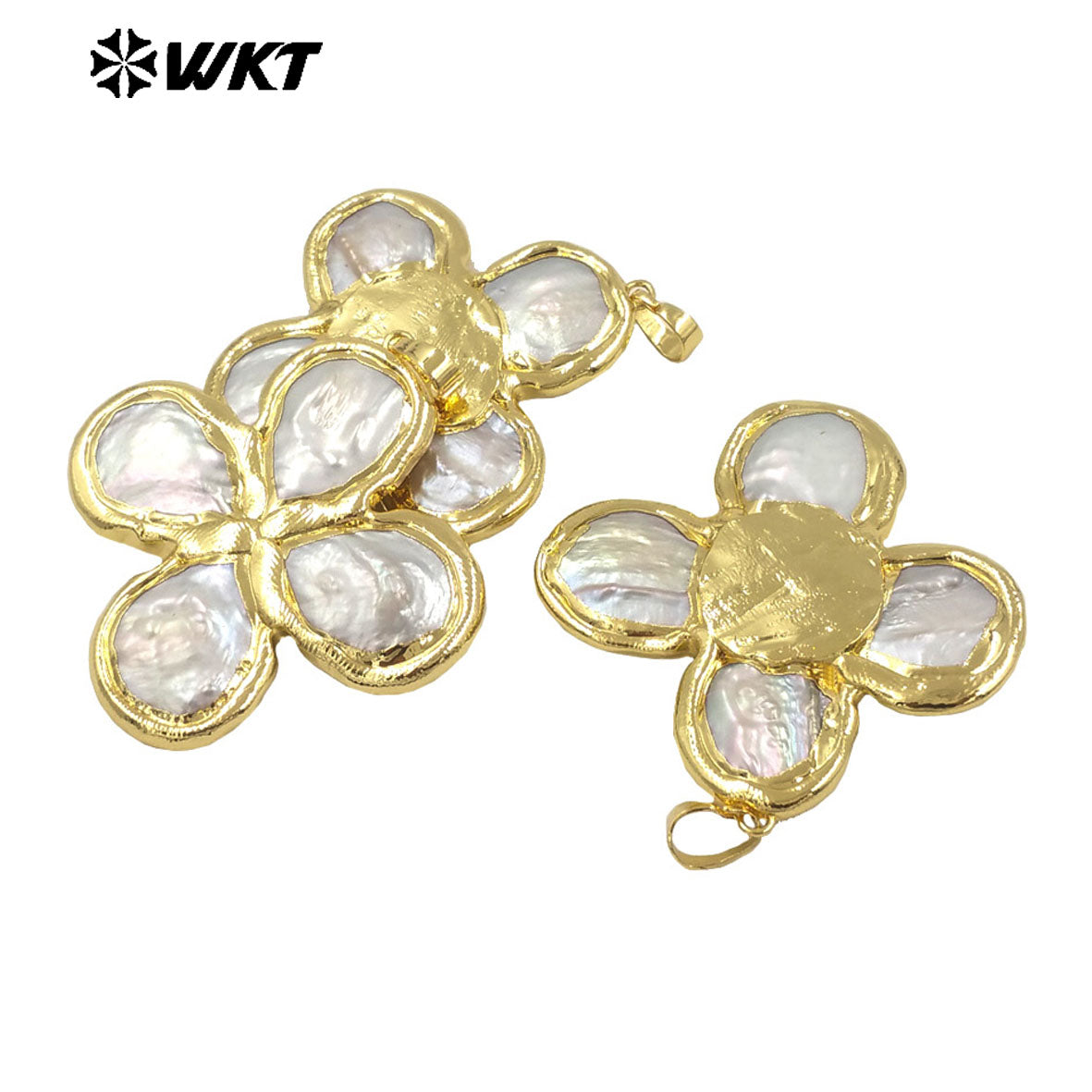 WT-JP383 High Quality Wholesale 18K Real Gold Plated Cross Shape Elegant Religious Pearl Pendant for Women As Special Gift