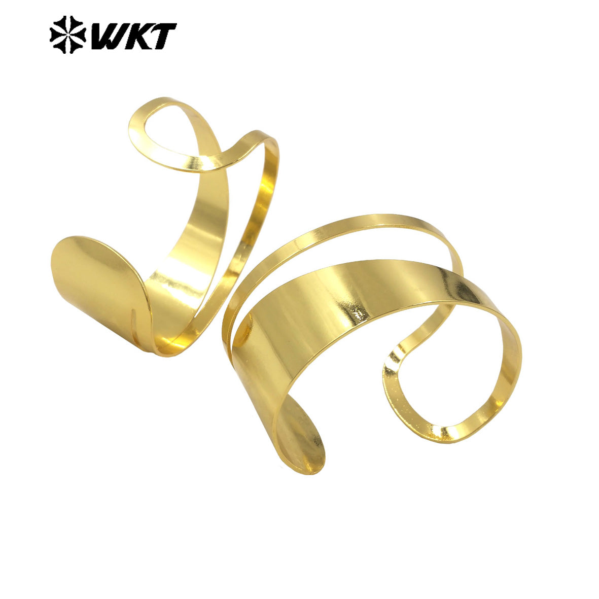WT-B666 Uniquely Designed Adjustable 18k Real Gold Plated Natural Yellow Brass Bracelet Can Be a Special Gift for Men or Women