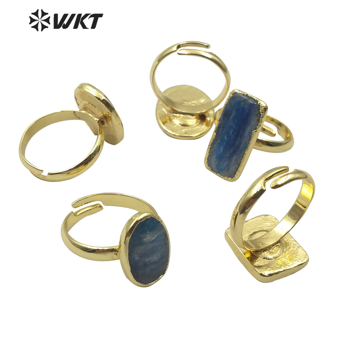 WT-R350 Natural Blue Kyanite Ring Popular Stone Ring in Adjustable Size Women Gorgeous Charm Jewelry Blue Kyanite Ring