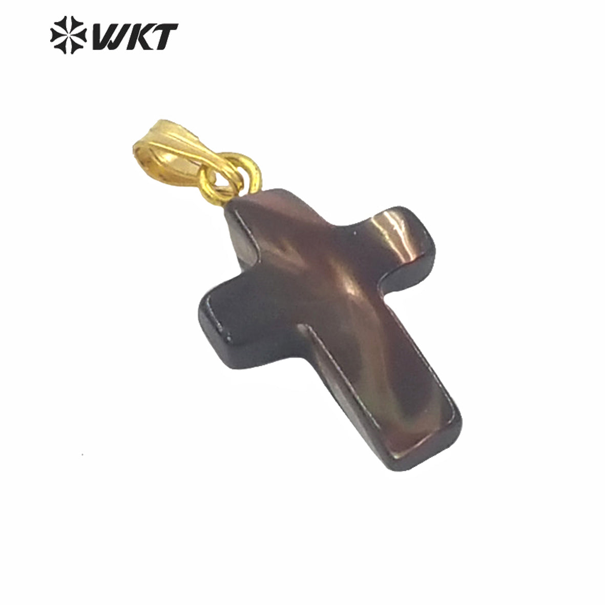 WT-JP229 Fashion Single Hoop Christian Cross Pendant Made of Shell Women Hand Make Shell Cross Jewelry Pendant for Necklace