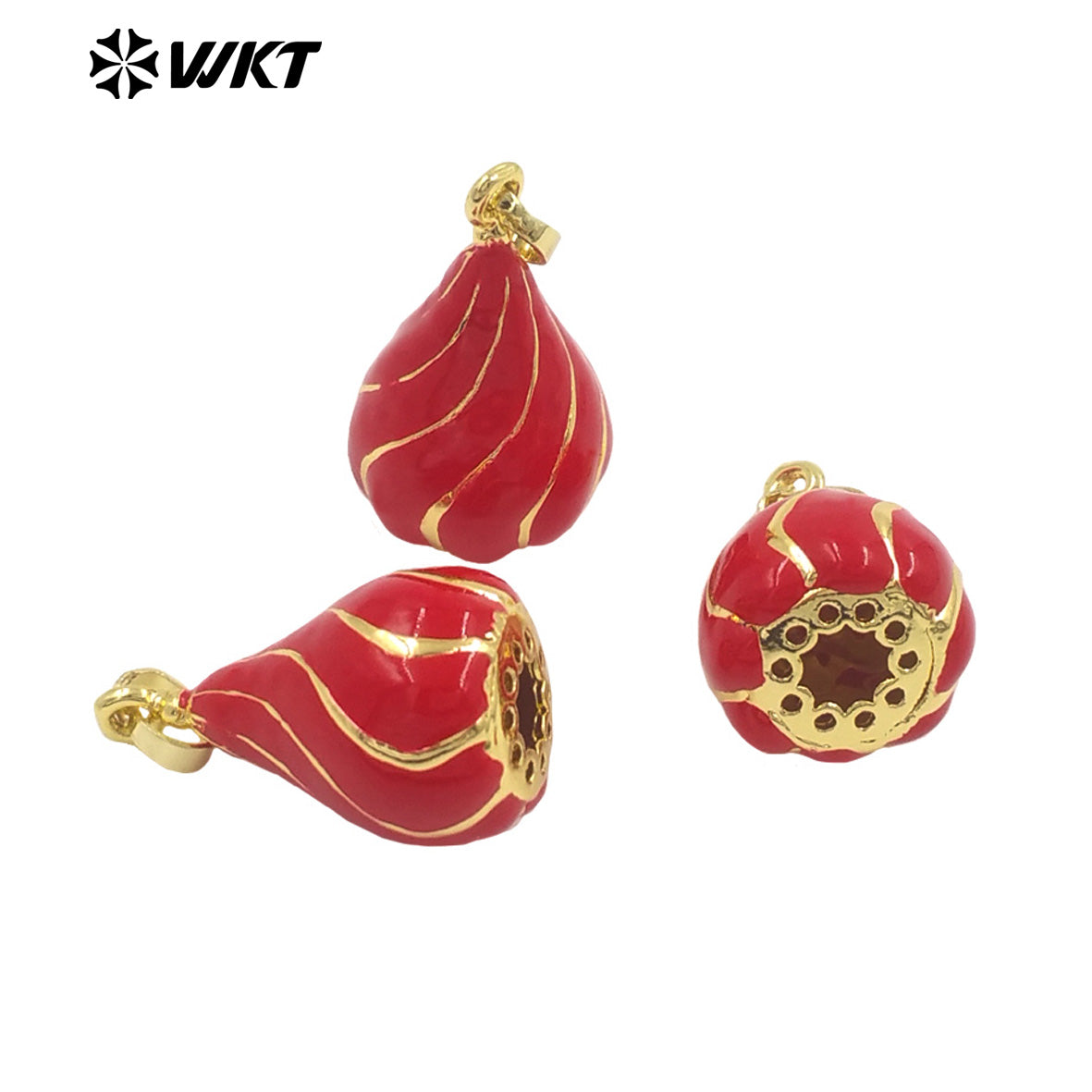 JFE153 Wholesale Exquisite Tiny Jewelry Finding Gold Plated Charm Pendant Yellow Brass With Drop Oil For Women Necklace DIY