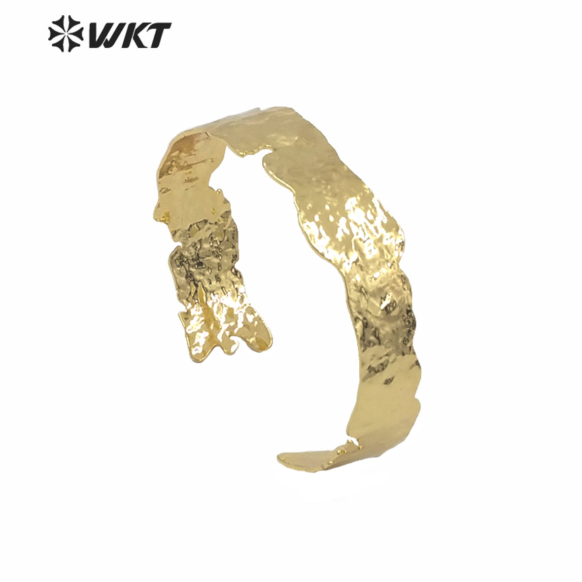 WT-B555 WKT lava Design Series Gold Electroplated Cuff Bangle Fashion Women Irregular Simple Metal Bangle Gold Bangle