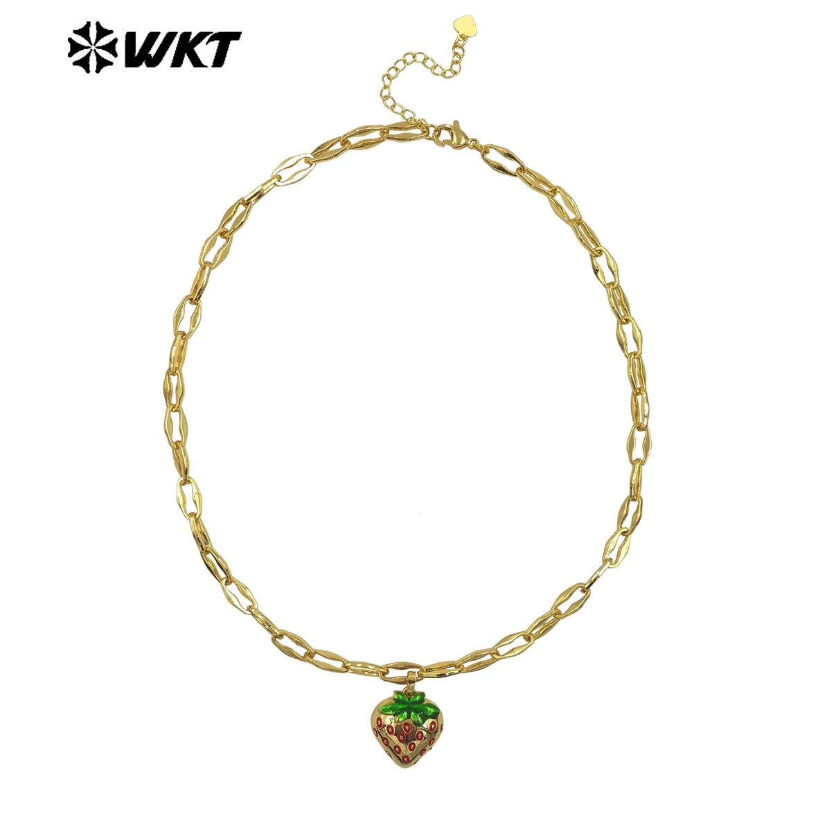 WT-JFN38 New Arrival Strawberry Charm Necklace Ladies Daily Wearing Jewelry With Special Chain Gold Plated Wonderful Gift