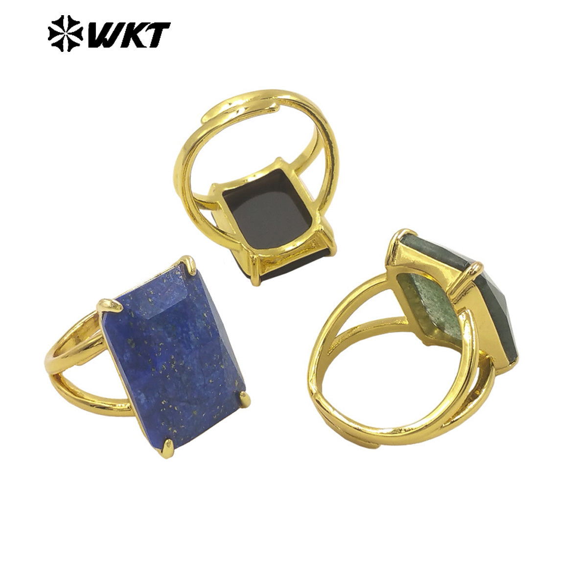WT-R529 WKT New Design Gorgeous Natural Faceted Gemstone Claw Setting Square Amethyst Stone Anniversary Women Ring