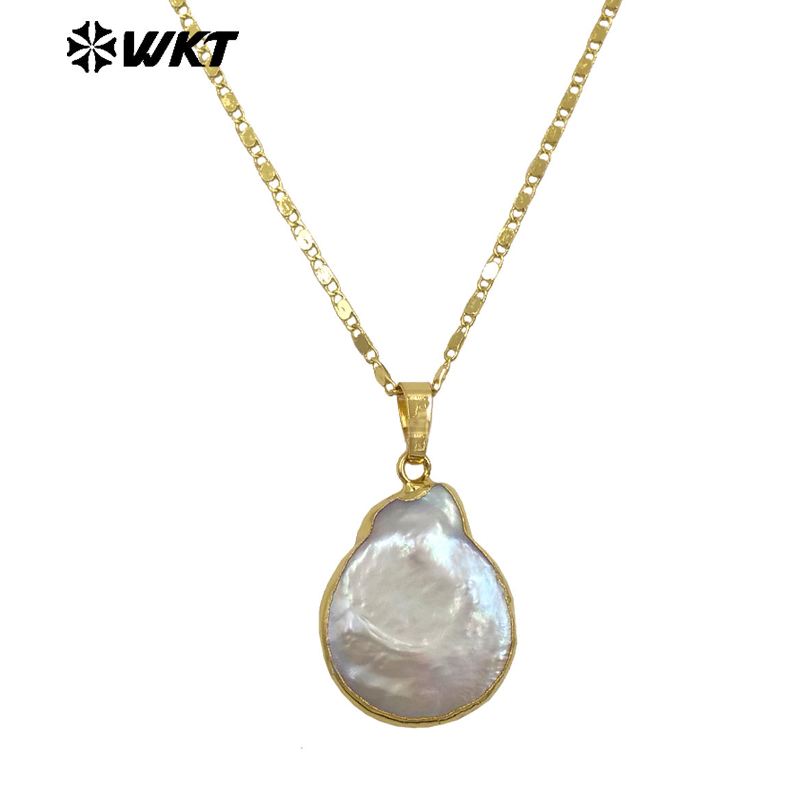 WT-JN347 Simple Style Gold Electroplated Tiny Chain Natural Freshwater Pearl Women Necklace For Daily Wearing Jewelry