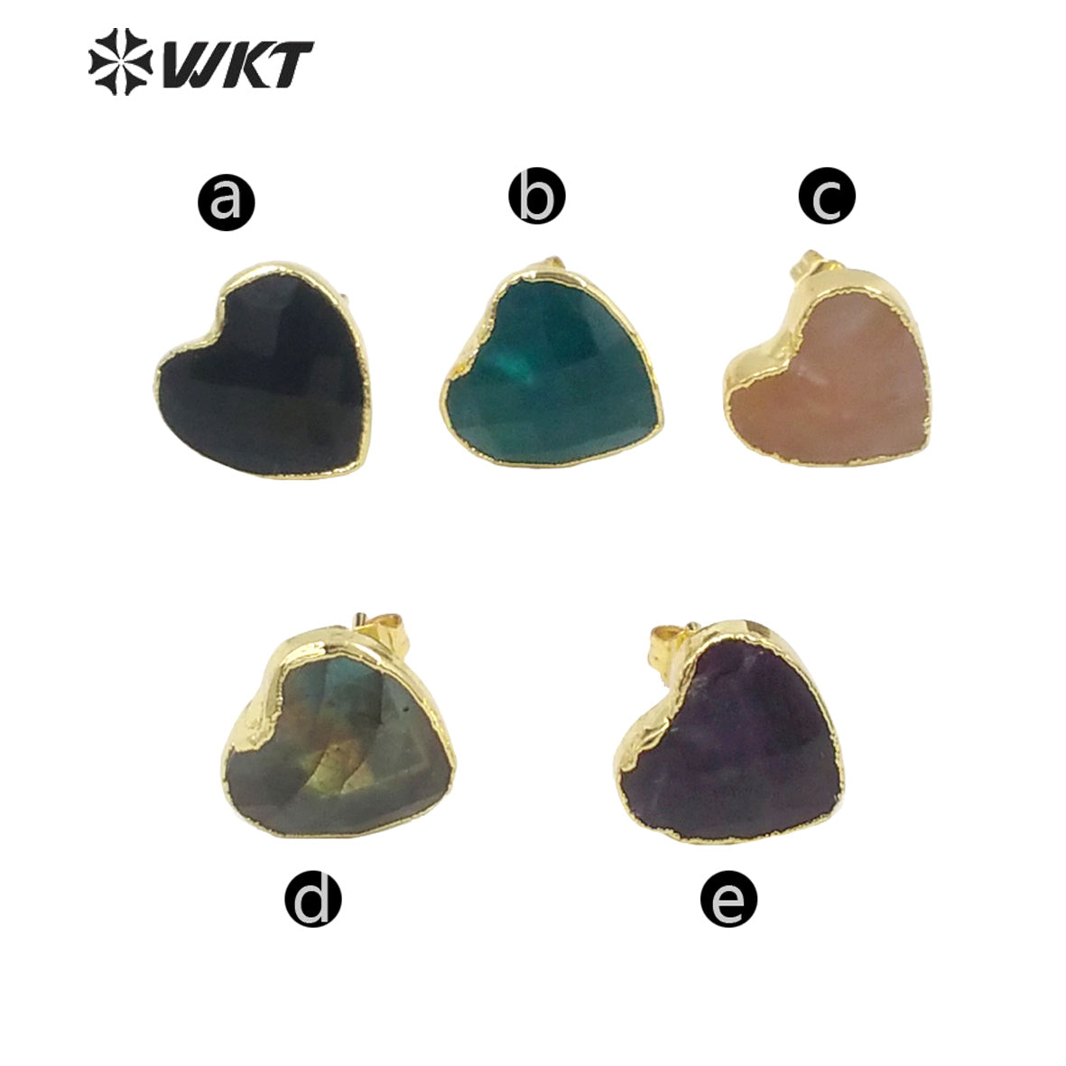 WT-E649 2021 Best Fashion Jewelry Earrings Gemstone Heart-shaped Earrings Elegant Fine Attractive Earrings for Lady As a Gift